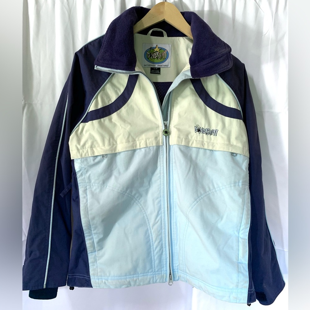 Bombshell Baby Blue Navy Ski Snowboarding Jacket Winter Coat Warm Women’s Small